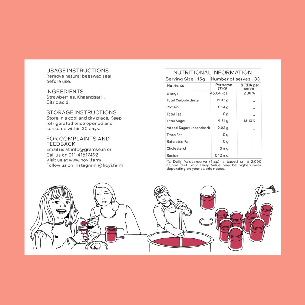 Strawberry Preserve - With fresh juicy chunks | Co- Branded