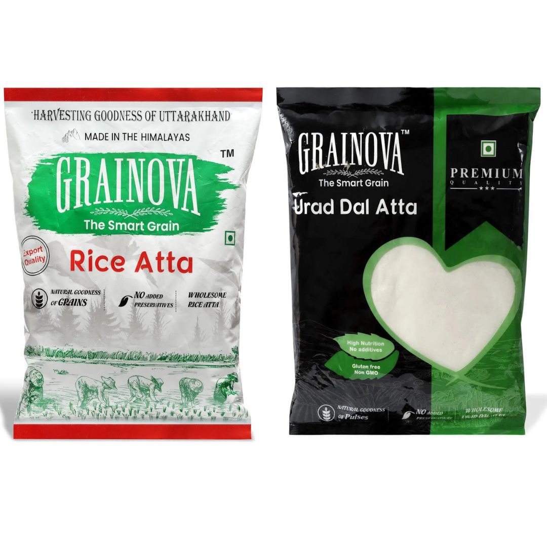 Combo Pack Of Rice Atta And Urad Atta