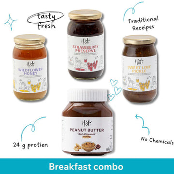 Ultimate Breakfast Combo (Pack of 4) – Jam, Honey, Peanut Butter & Pickle